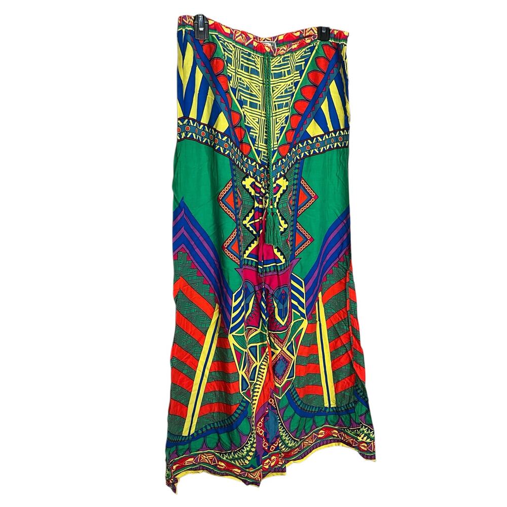 Flying Tomato Wide Leg Palazzo Pants Elastic Waist Multicolor Womens Size L NEW